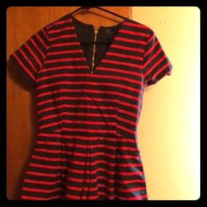 Red & Navy striped dress WITH pockets!